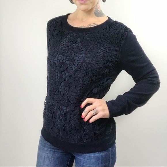 lace front sweatshirt